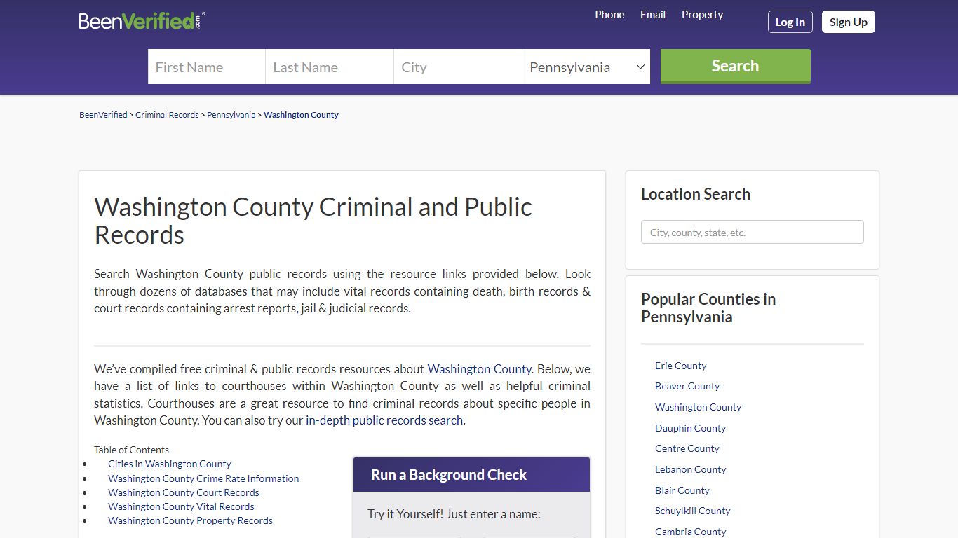 Washington County Arrest Records in PA - Court & Criminal Records ...